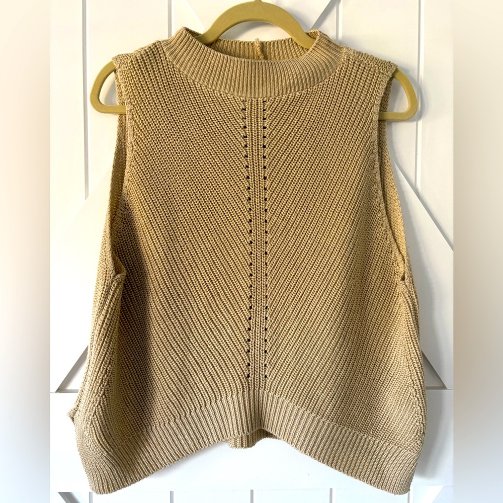 Miami Tan Sleeveless Turtleneck Sweater